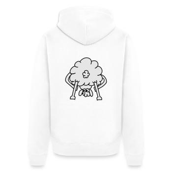 schaf von hinten - Unisex Premium Bio Zip Hoodie - Weiß - Hinten - Thijin (182cm)