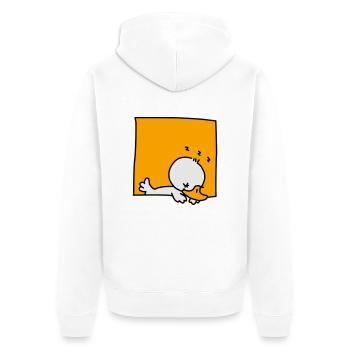 little duck sleeping (3 colors) - Unisex Premium Organic Zip Hoodie - white - Back - Thijin (182cm)