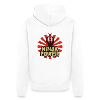 Ninja Power - Unisex Premium Organic Zip Hoodie - white - Back - Thijin (182cm)