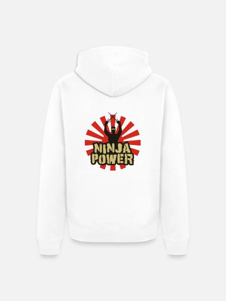 Ninja Power - Unisex Premium Organic Zip Hoodie - white