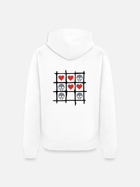 Totenkopf Herz Kaestchen - Unisex Premium Organic Zip Hoodie - white