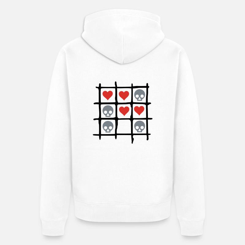 Totenkopf Herz Kaestchen - Veste à capuche bio Premium Unisexe - blanc