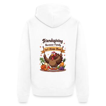 Friendsgiving Family - Unisex Premium Bio Zip Hoodie - Weiß - Hinten - Thijin (182cm)