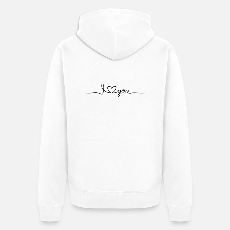 Ich liebe dich – Botschaft der Liebe - Unisex Premium Bio Zip Hoodie - Weiß