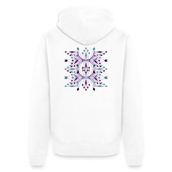 Designer clothes and tote bags, chic and unique style. - Unisex Premium Organic Zip Hoodie - white - Back - Thijin (182cm)