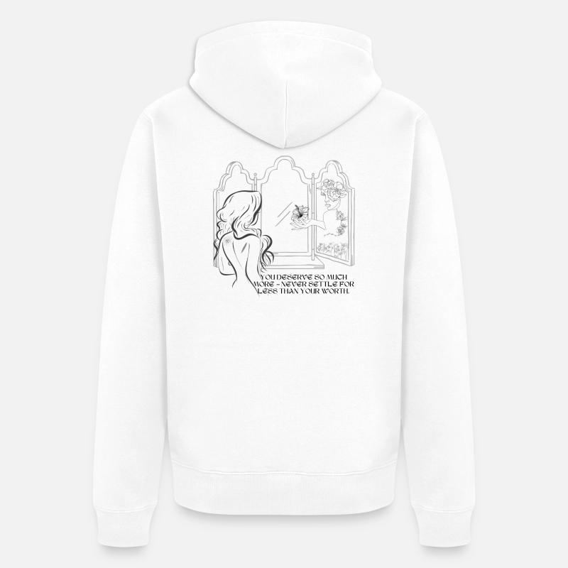 Miroir de l’estime de soi - Veste à capuche bio Premium Unisexe - blanc