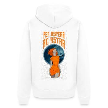 Style rétro Astro Lady - Per Aspera ad Astra - Veste à capuche bio Premium Unisexe - blanc - Dos - Thijin (182cm)