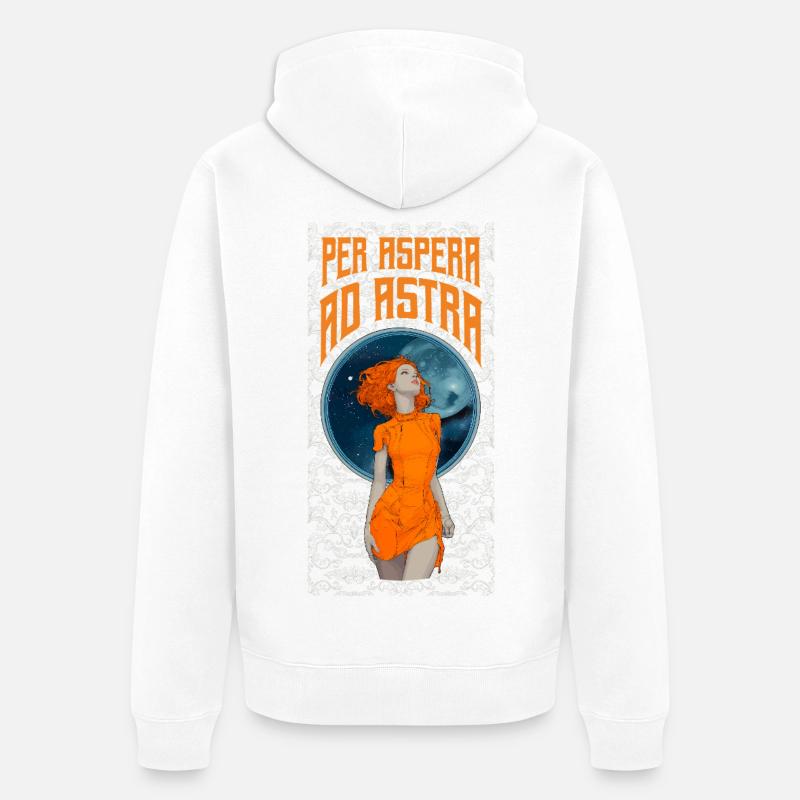 Style rétro Astro Lady - Per Aspera ad Astra - Veste à capuche bio Premium Unisexe - blanc