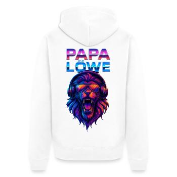 Dad Lion Saying Funny Father's Day Gift Cute - Unisex Premium Organic Zip Hoodie - white - Back - Thijin (182cm)