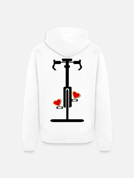 Saint-Valentin Cycling Cycling - Veste à capuche bio Premium Unisexe - blanc