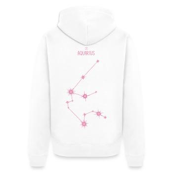 Wassermann Tierkreiszeichen Stern Sternbild Pink - Unisex Premium Bio Zip Hoodie - Weiß - Hinten - Thijin (182cm)