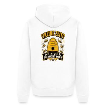 Keine Zeit Mein Volk braucht mich Imker Shirt - Unisex Premium Bio Zip Hoodie - Weiß - Hinten - Thijin (182cm)