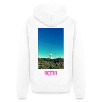 Rettin _Ostsee_Neustadt in Holstein - Unisex Premium Bio Zip Hoodie - Weiß - Hinten - Thijin (182cm)