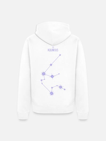 Wassermann Tierkreiszeichen Sternbild Lila - Unisex Premium Bio Zip Hoodie - Weiß