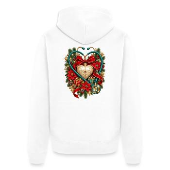 Weihnachts-Krankenschwester-Stethoskop-Herz - Unisex Premium Bio Zip Hoodie - Weiß - Hinten - Thijin (182cm)