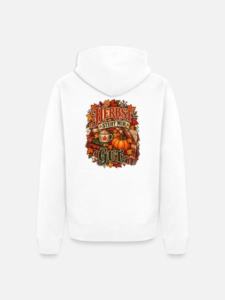 Herbst steht mir gut - Unisex Premium Bio Zip Hoodie - Weiß