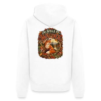 Die Stille der Wälder - Unisex Premium Bio Zip Hoodie - Weiß - Hinten - Thijin (182cm)