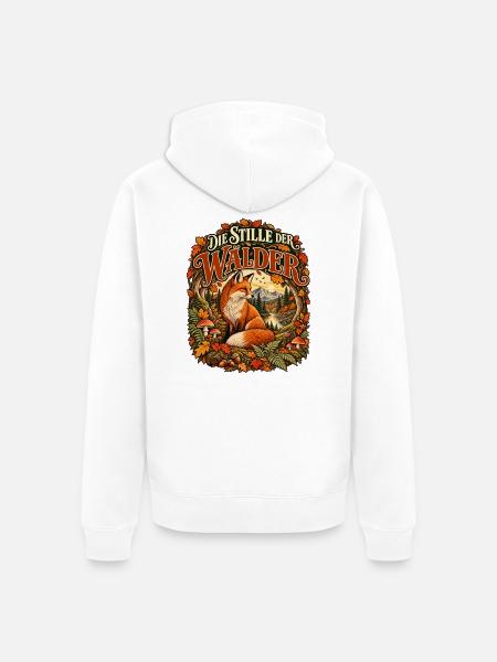 Die Stille der Wälder - Unisex Premium Bio Zip Hoodie - Weiß