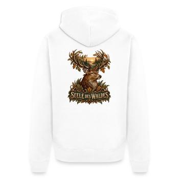 Seele des Waldes - Unisex Premium Bio Zip Hoodie - Weiß - Hinten - Thijin (182cm)