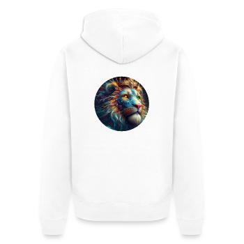422 CC LIONLITY NFT CLG 3 - Unisex Premium Bio Zip Hoodie - Weiß - Hinten - Thijin (182cm)