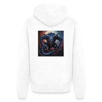 Chimère galactique – Sombre beauté du cosmos - Veste à capuche bio Premium Unisexe - blanc - Dos - Thijin (182cm)