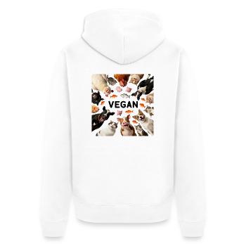 Vegan amoureux des animaux - Veste à capuche bio Premium Unisexe - blanc - Dos - Thijin (182cm)