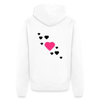 herzen - Unisex Premium Bio Zip Hoodie - Weiß - Hinten - Thijin (182cm)