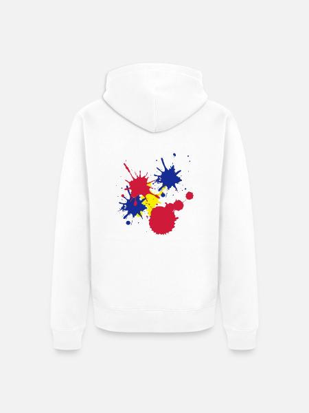Farbkleckse - Unisex Premium Bio Zip Hoodie - Weiß