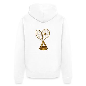 Tennis Trophy - Unisex Premium Bio Zip Hoodie - Weiß - Hinten - Thijin (182cm)