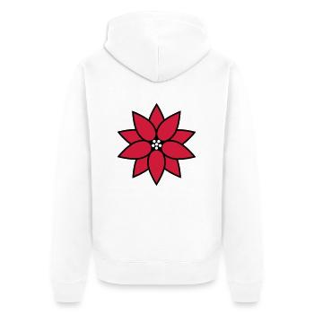Weihnachtsstern - Unisex Premium Bio Zip Hoodie - Weiß - Hinten - Thijin (182cm)