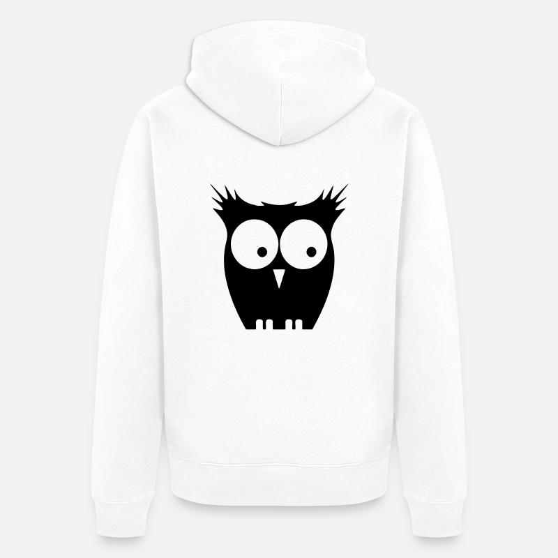eule - Unisex Premium Bio Zip Hoodie - Weiß