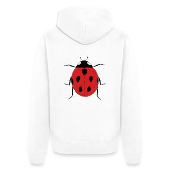 Marienkäfer - Unisex Premium Bio Zip Hoodie - Weiß - Hinten - Thijin (182cm)