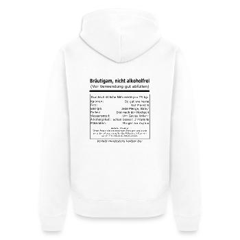 Shirt Junggesellenabschied - Unisex Premium Bio Zip Hoodie - Weiß - Hinten - Thijin (182cm)