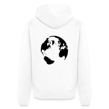 Erde - Unisex Premium Bio Zip Hoodie - Weiß - Hinten - Thijin (182cm)