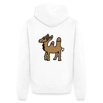 Camel - Unisex Premium Organic Zip Hoodie - white - Back - Thijin (182cm)