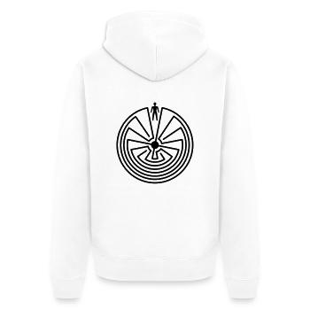 MAN IN THE MAZE / Man in the Maze - Unisex Premium Organic Zip Hoodie - white - Back - Thijin (182cm)