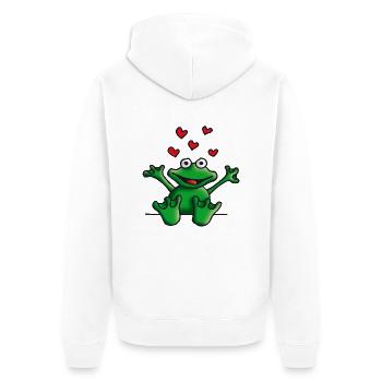 heart_frog_122011c - Veste à capuche bio Premium Unisexe - blanc - Dos - Thijin (182cm)