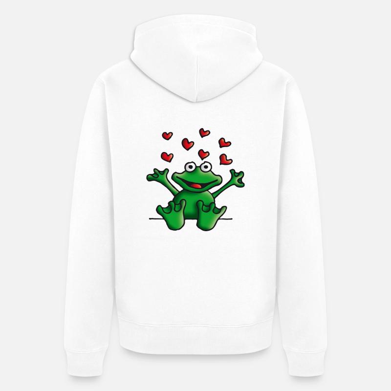 heart_frog_122011e - Veste à capuche bio Premium Unisexe - blanc