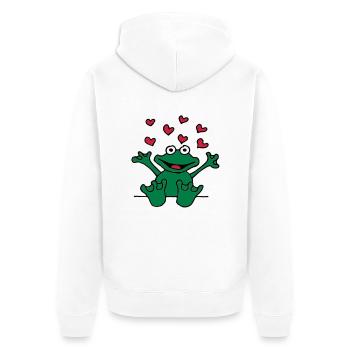 heart_frog_1220113c_a - Veste à capuche bio Premium Unisexe - blanc - Dos - Thijin (182cm)