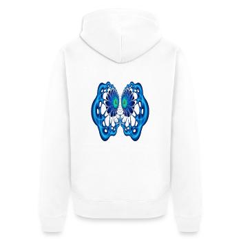 spooky eyes - Unisex Premium Organic Zip Hoodie - white - Back - Thijin (182cm)