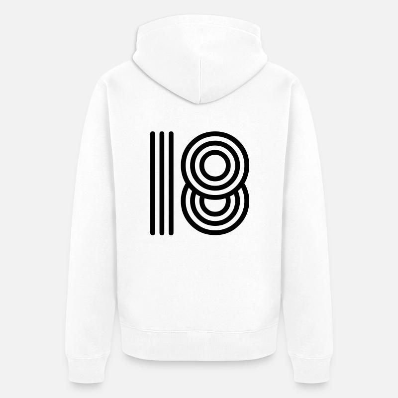 18 1818 - Veste à capuche bio Premium Unisexe - blanc