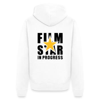 FILM STAR IN PROGRESS 2C - Unisex Premium Organic Zip Hoodie - white - Back - Thijin (182cm)