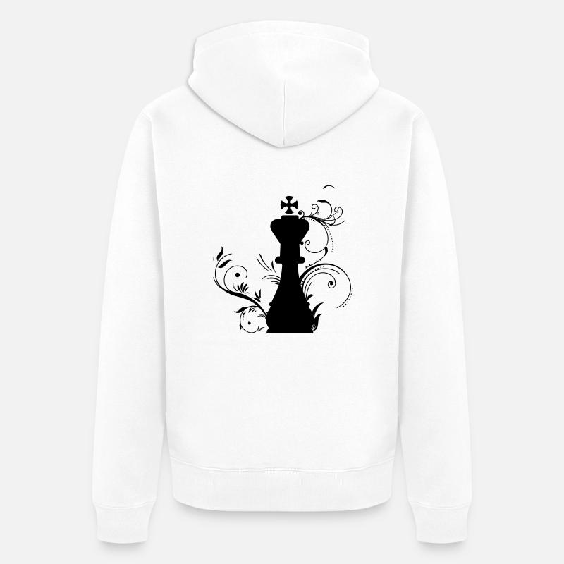 Schach König - Unisex Premium Bio Zip Hoodie - Weiß