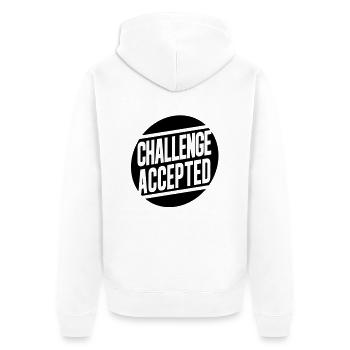 Challenge Accepted - Unisex Premium Organic Zip Hoodie - white - Back - Thijin (182cm)
