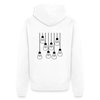 many pattern ceiling top cable hanging light bulb l - Unisex Premium Organic Zip Hoodie - white - Back - Thijin (182cm)