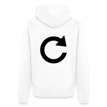 pfel_drehen___f1 - Unisex Premium Bio Zip Hoodie - Weiß - Hinten - Thijin (182cm)