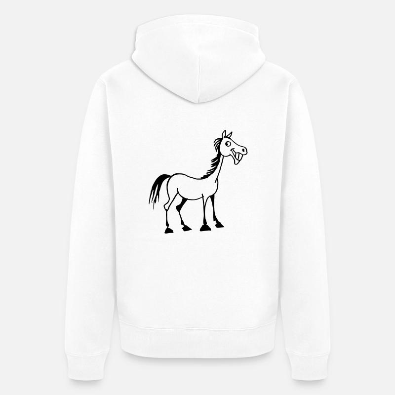 Cheval marrant - Veste à capuche bio Premium Unisexe - blanc