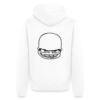 gesicht kopf soldat tarnmuster krieg armee army ve - Unisex Premium Bio Zip Hoodie - Weiß - Hinten - Thijin (182cm)