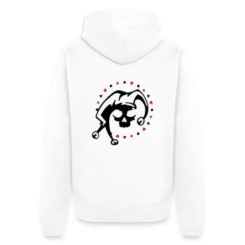 poker, crâne, crâne, joker - Veste à capuche bio Premium Unisexe - blanc - Dos - Thijin (182cm)