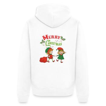 Christmas Elf Elf Christmas Christmas Xmas - Unisex Premium Organic Zip Hoodie - white - Back - Thijin (182cm)